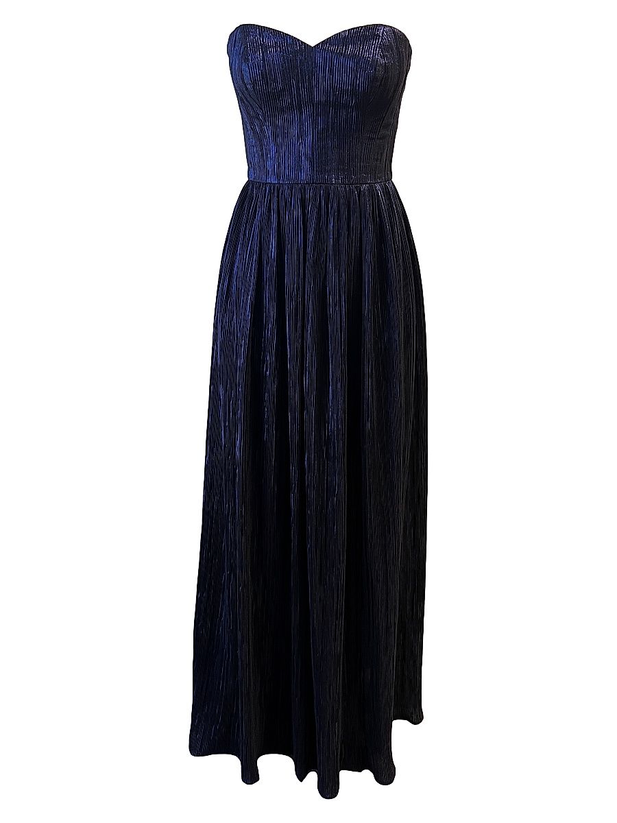 Women's Audrina Strapless Fit-And-Flare Gown - Midnight Blue - Size XXL