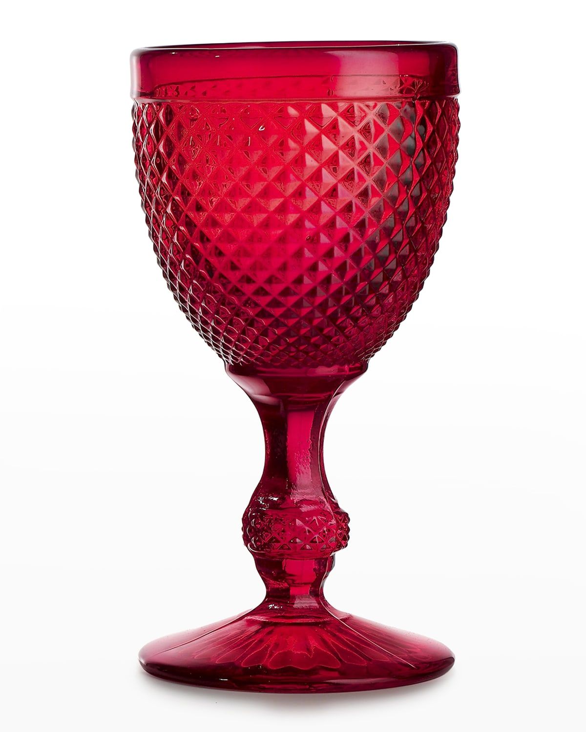 Bicos Red Water Goblet Glass