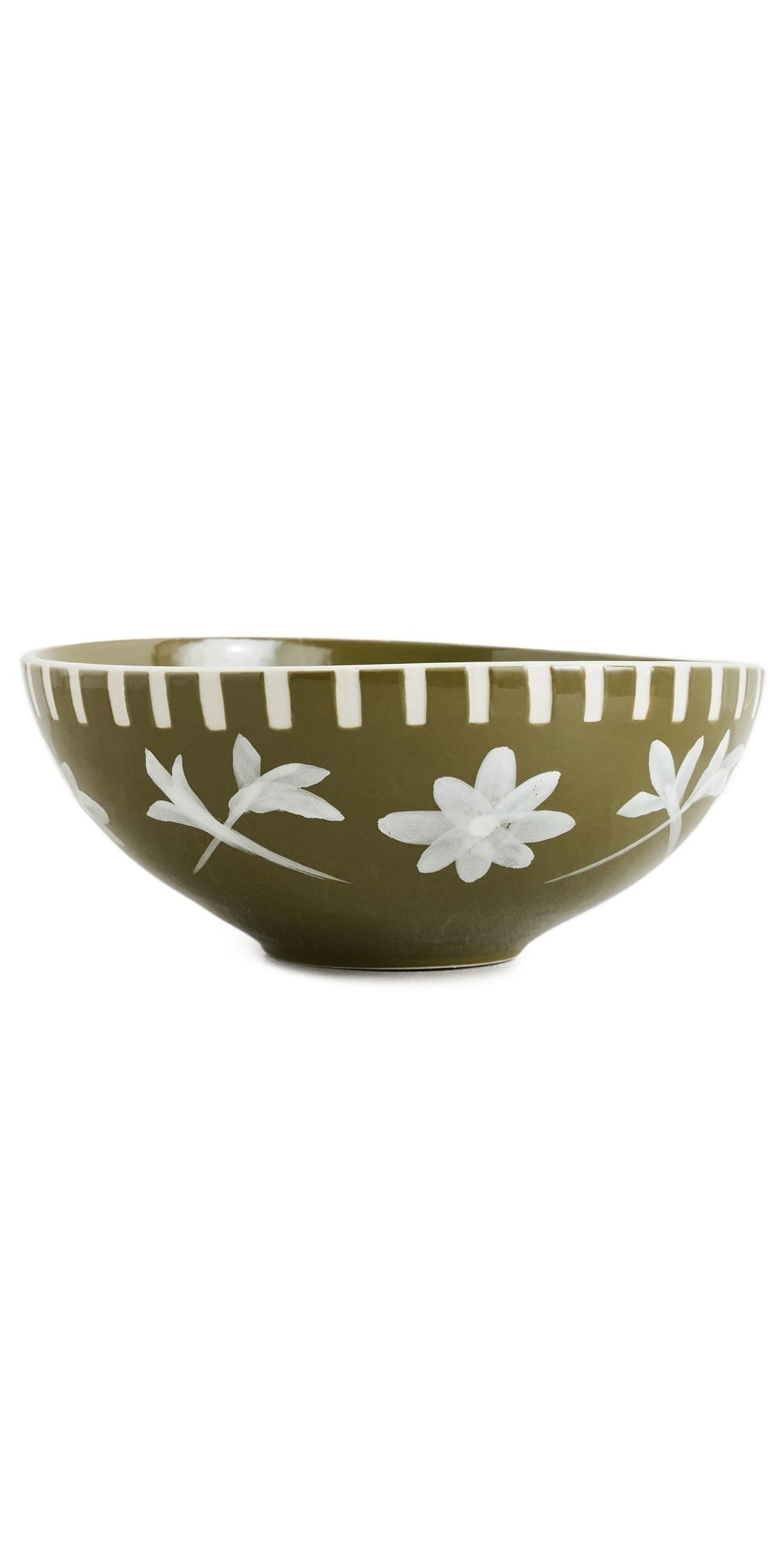 Carolina K Handpainted Green Flower Bowl Green One Size