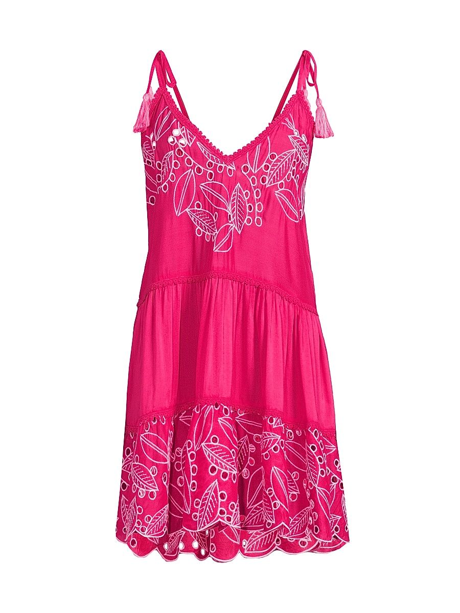 Women's Makenzy Coverup Dress - Perfect Pink White - Size Large