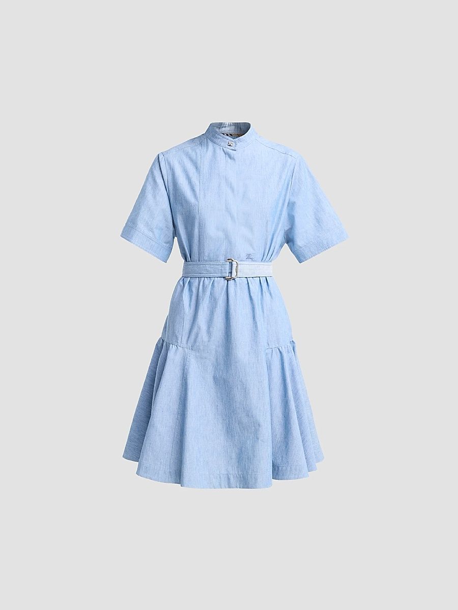 Women's Jean Denim Belted Dress - Stoke Blue Melange - Size 14