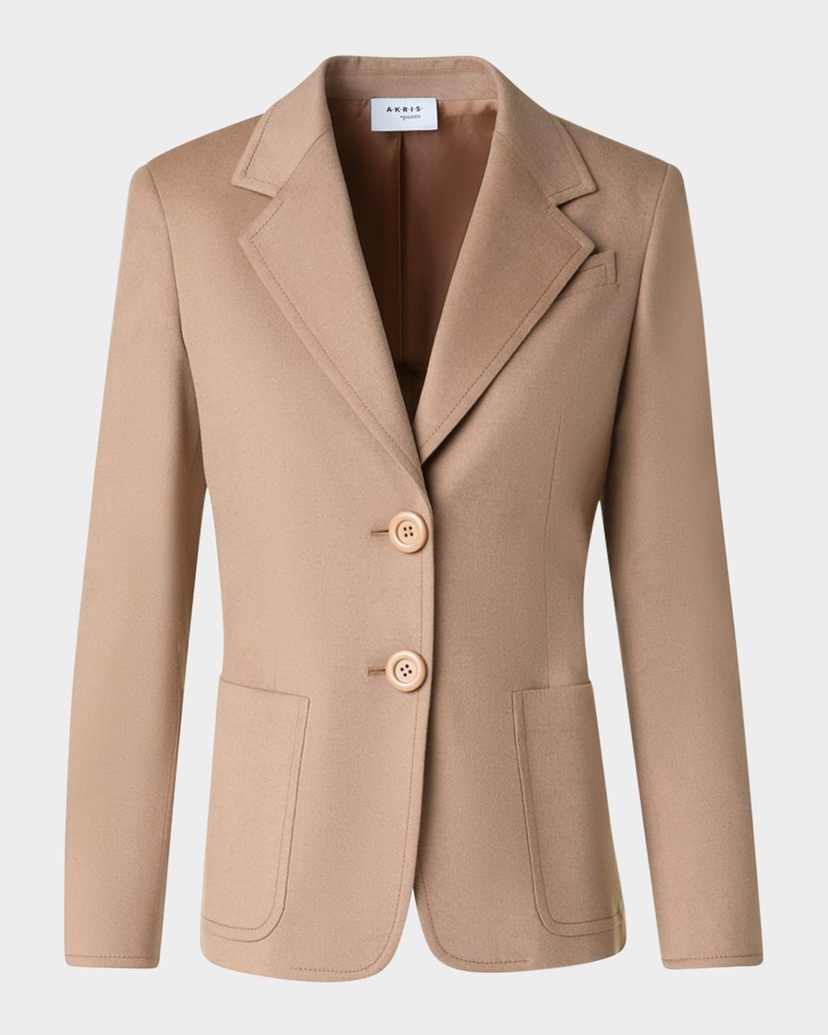 Cashmere-Wool Single-Breasted Blazer Jacket