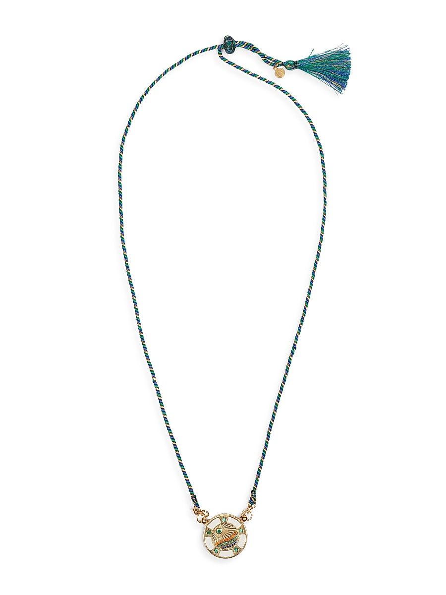 Women's California 18K-Gold-Plated, Enamel & Zircon Pendant Necklace - White