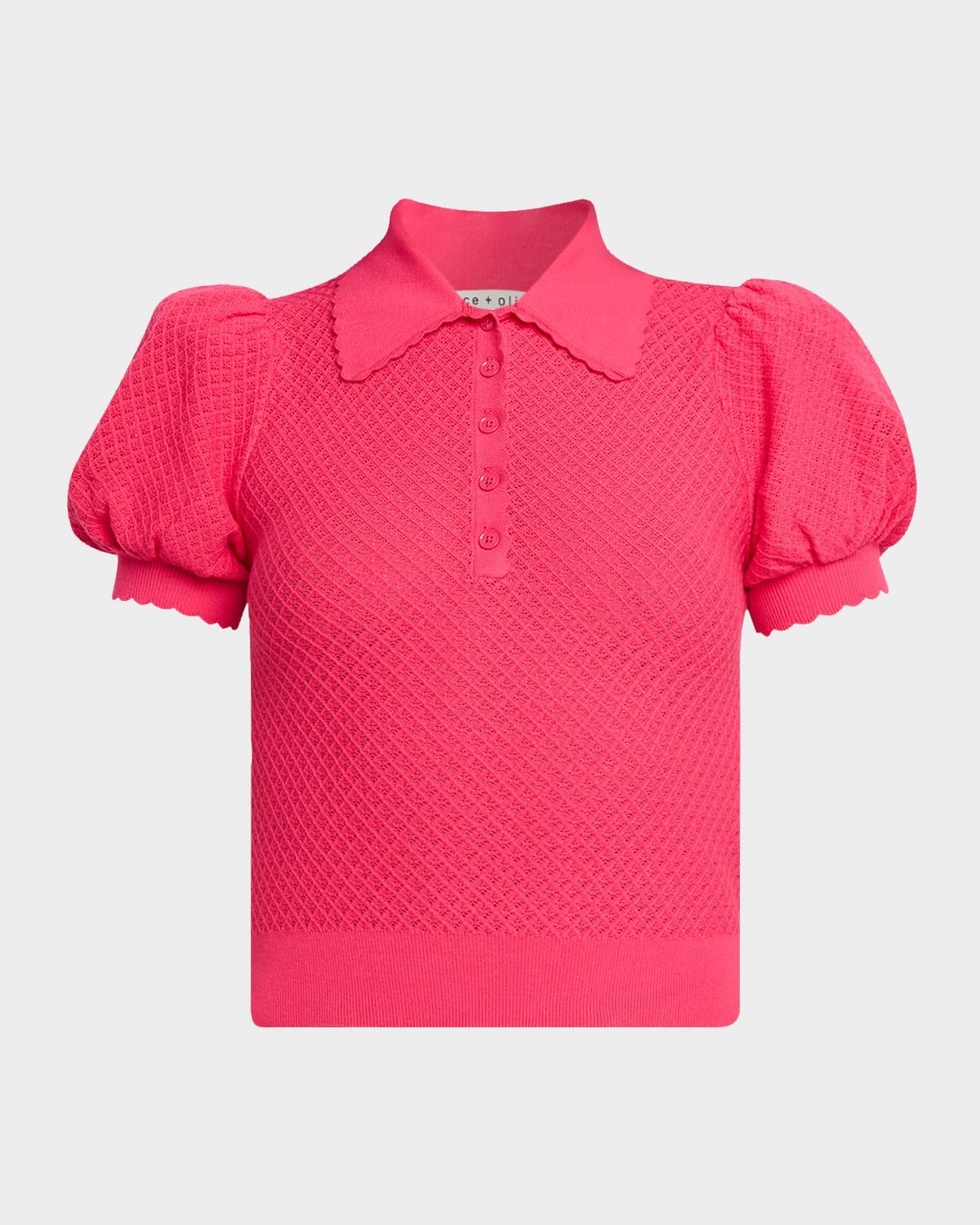 Ramona Pointelle Knit Polo
