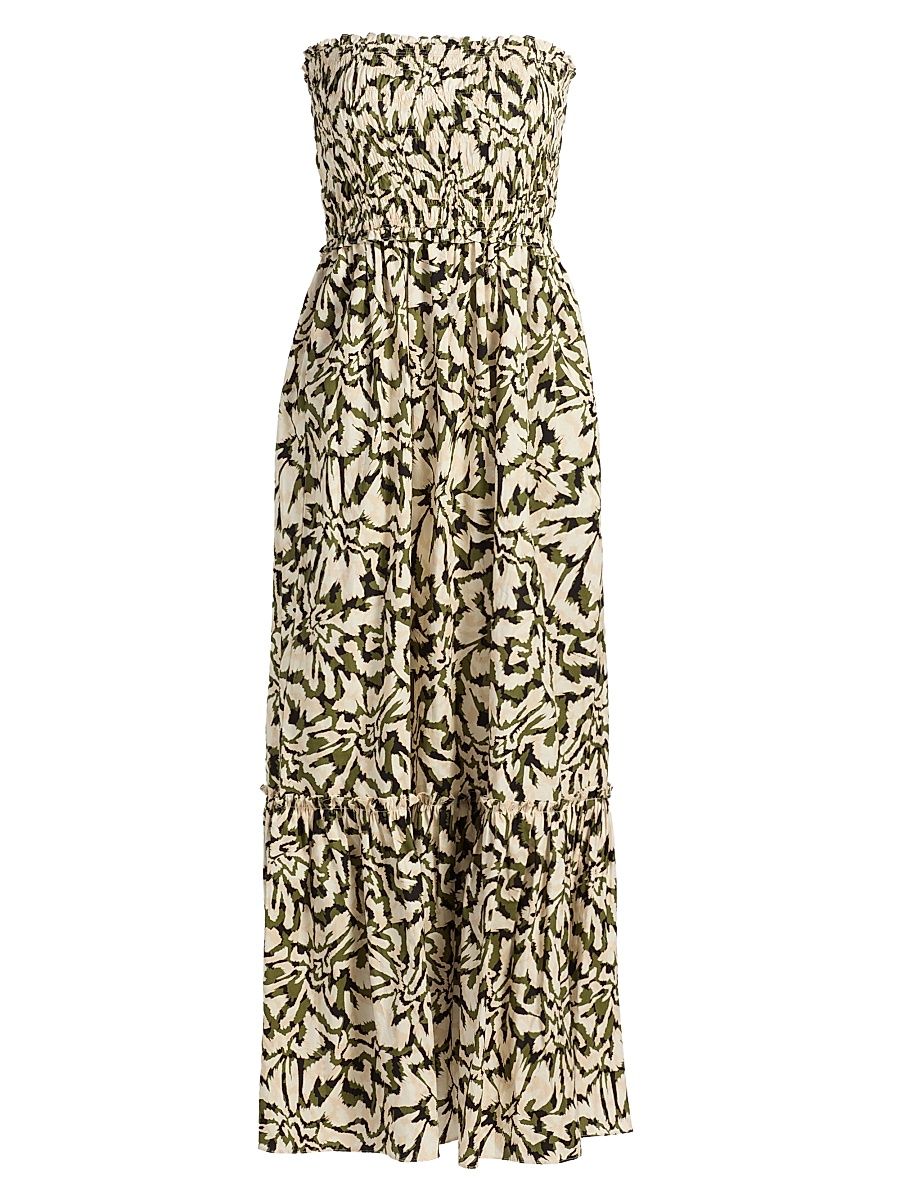 Women's Sanya Floral Smocked Maxi Dress - Abstract Floraburst - Size Large