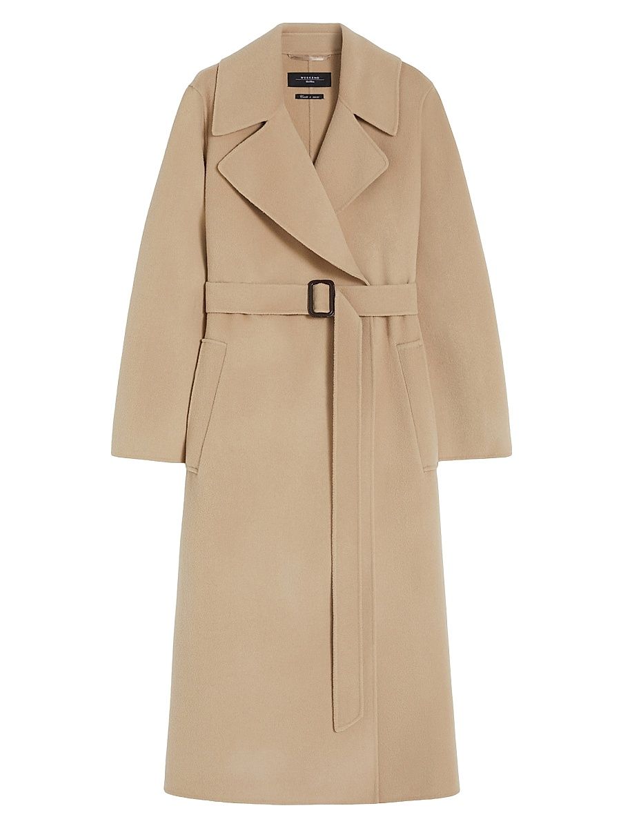 Women's Manu Wool Belted Trench Coat - Beige - Size 14