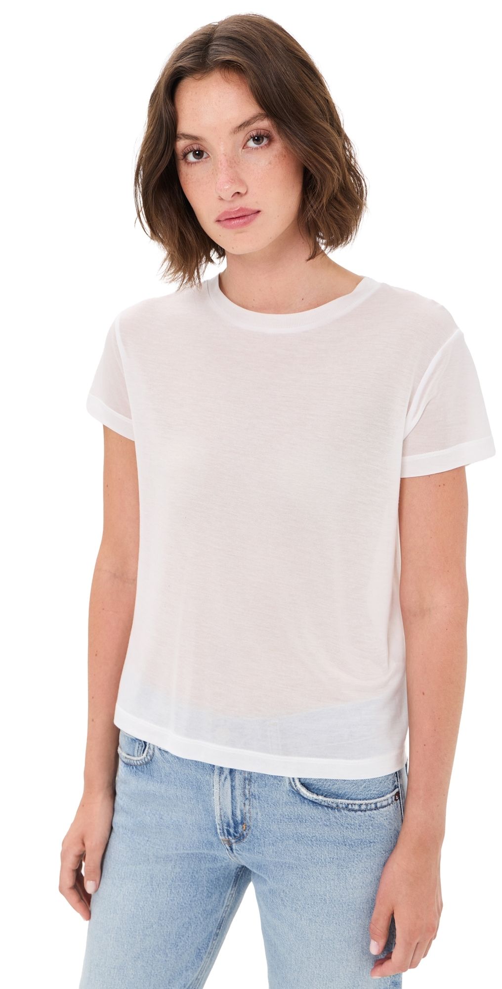AGOLDE Long Line Adine Tee Gesso M