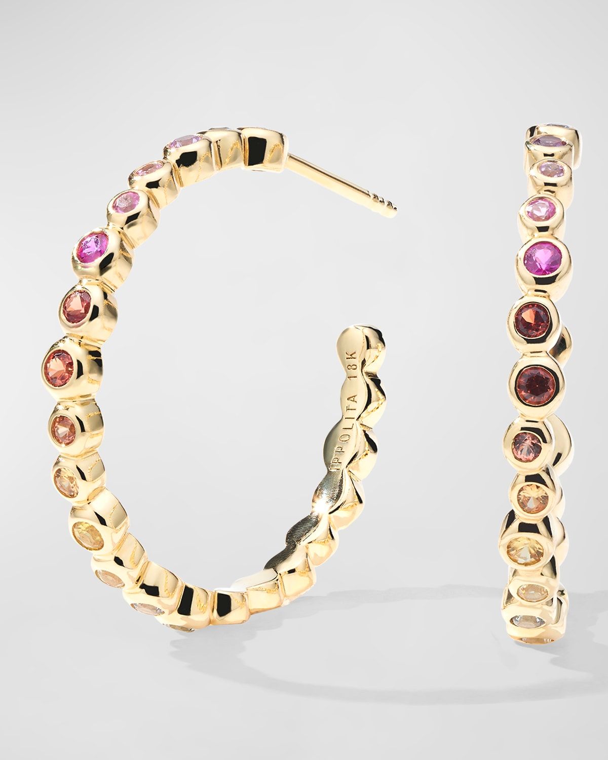 18K Starlet Hoop Earrings with Mixed Sapphires