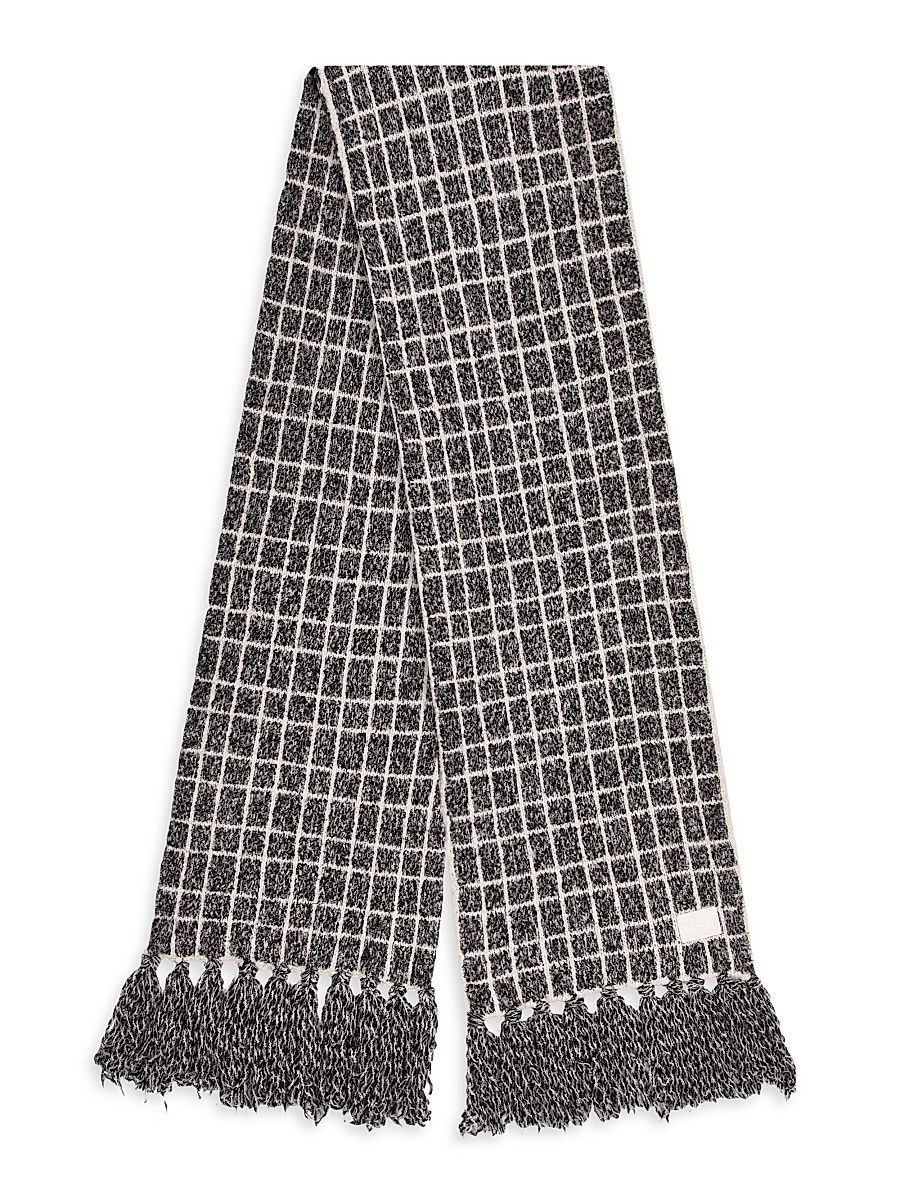 Women's Lindsey Check Knit Scarf - Charcoal Marl