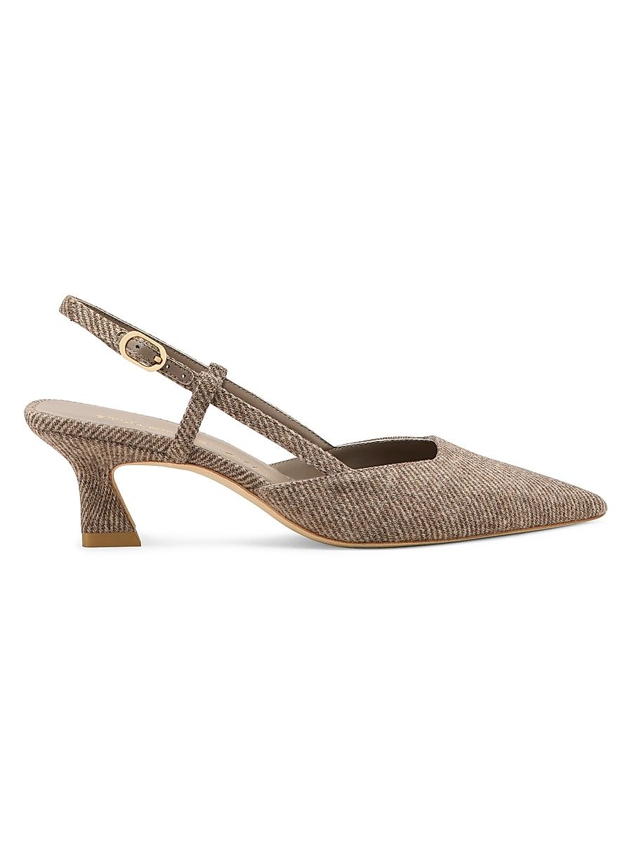 Women's Vinnie 50MM Twill Slingback Pumps - Taupe - Size 6