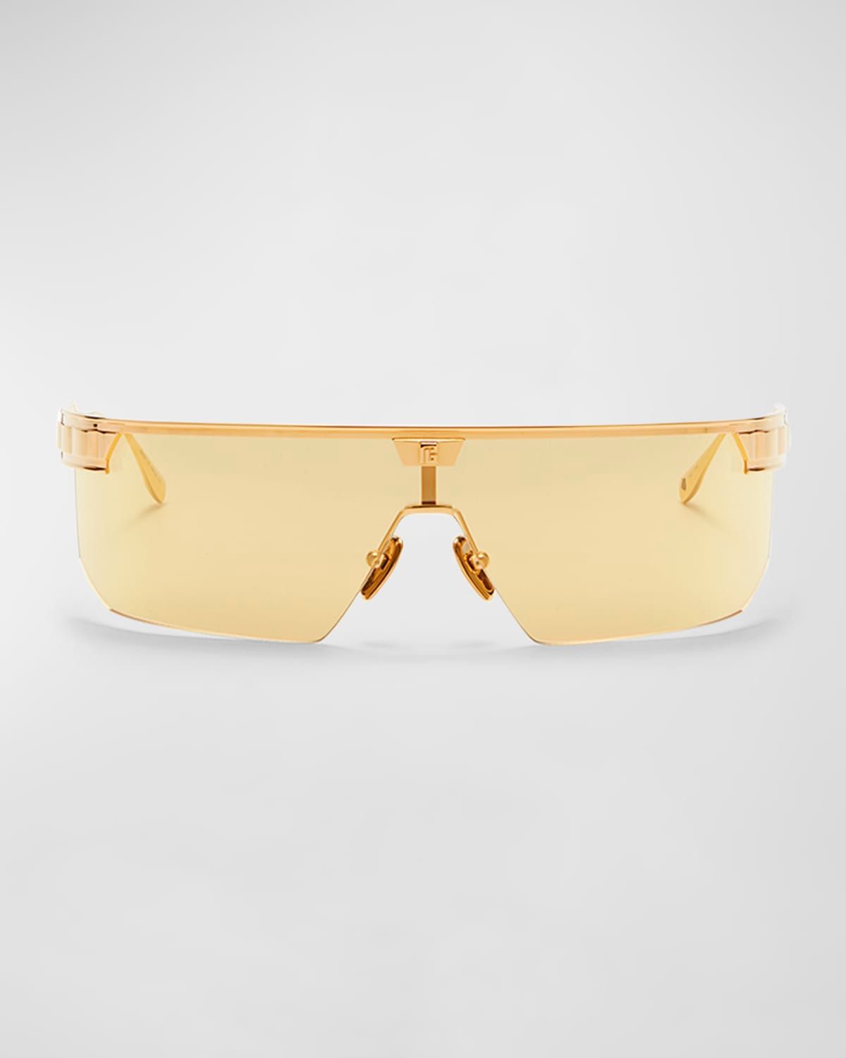 Major LTD Half-Rimmed Titanium Shield Sunglasses