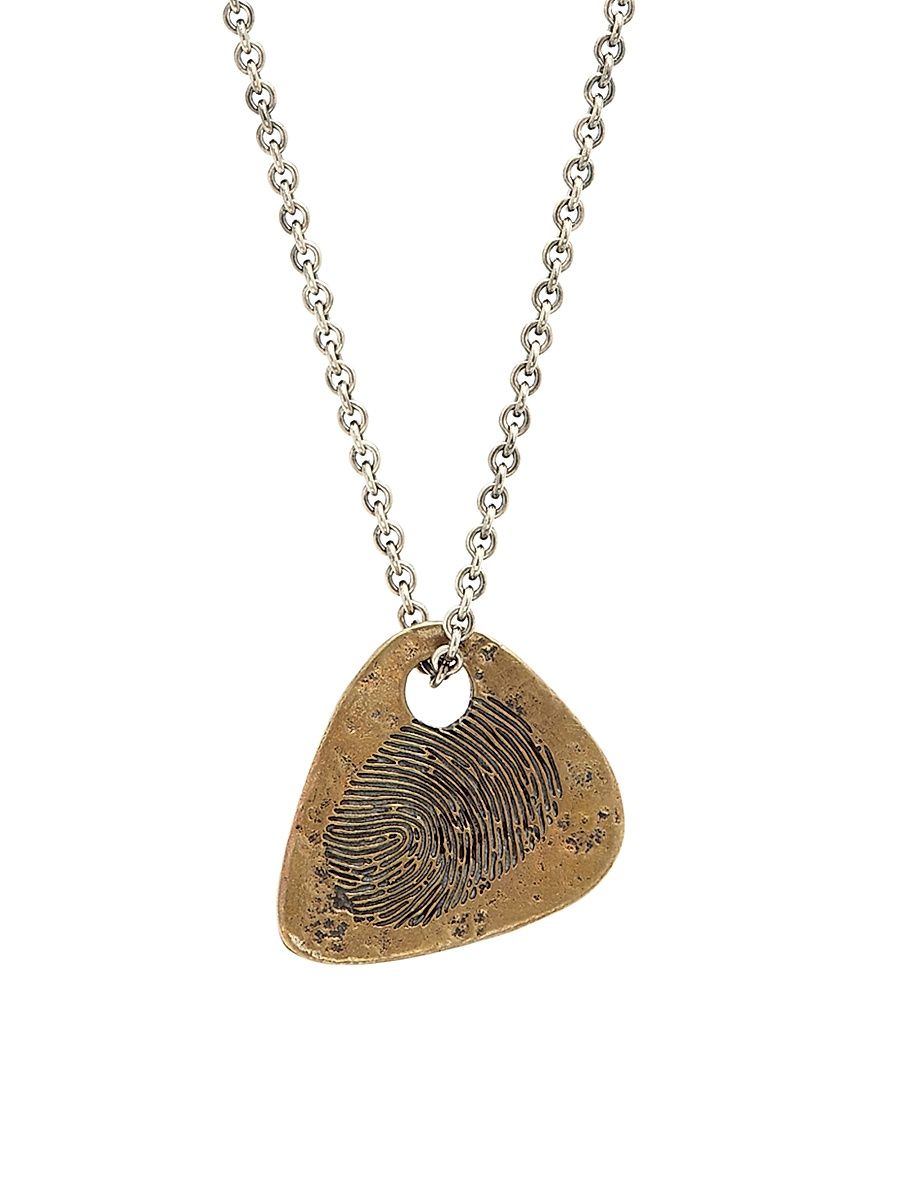 Men's Artisan Metals Brass Guitar Pick Pendant Necklace - Mixed