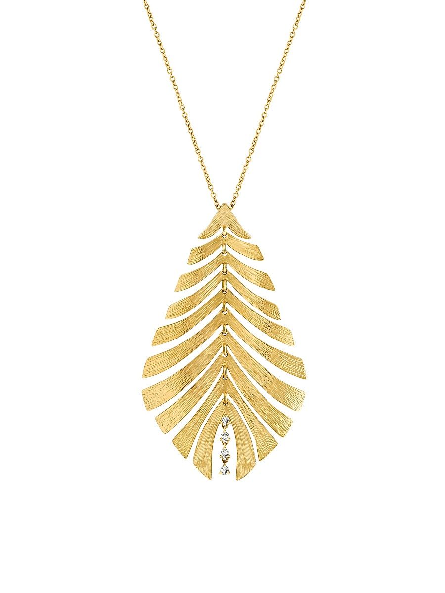 Women's Bahia 18K Yellow Gold & Diamond Pendant Necklace - Size 16