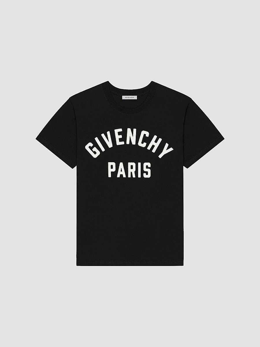 Givenchy Men's Paris T-Shirt in Cotton - Black White - Size XXL