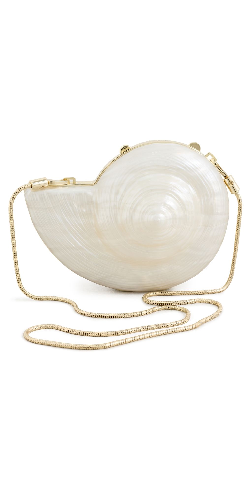 SIMKHAI Marion Acrylic Shell Clutch Pearl One Size