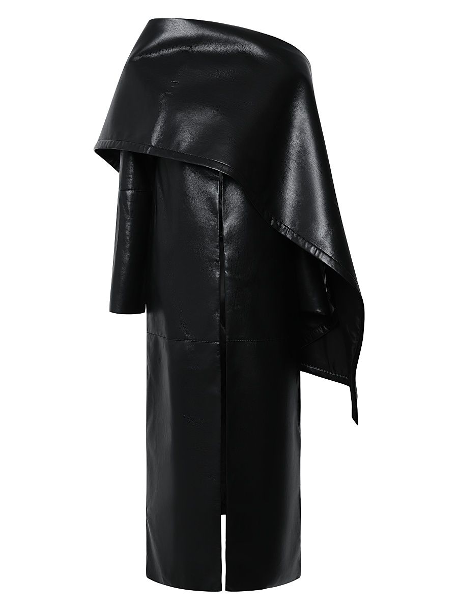 Women's Wren Leather Wrap Jacket - Black - Size XL