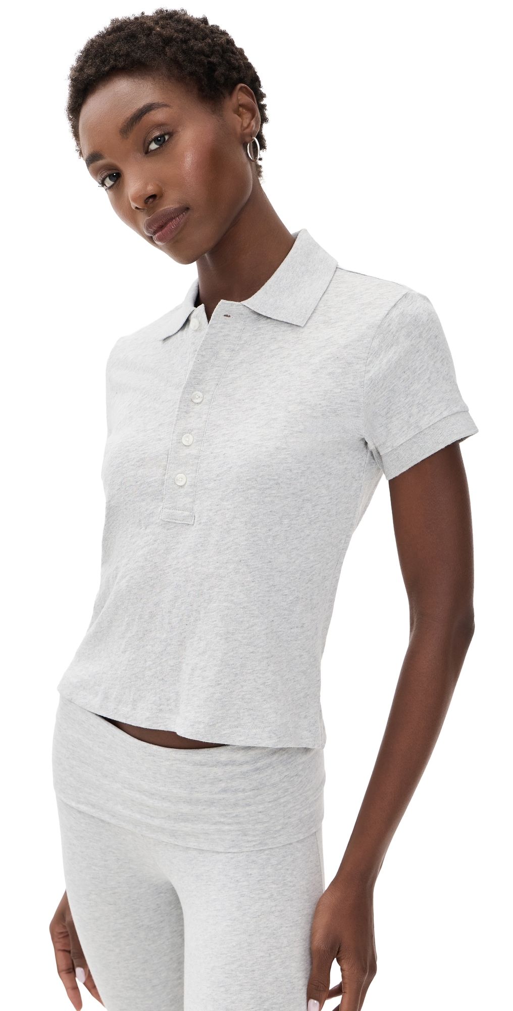 SKIMS Polo Light Heather Grey M