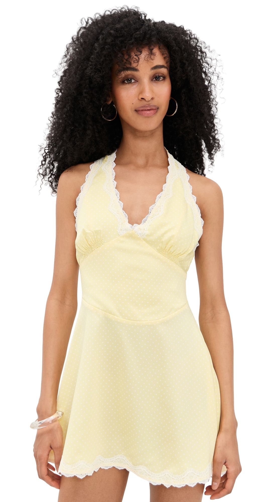 Frankies Bikinis Audrey Satin Dress Whipped Butter Dottie S