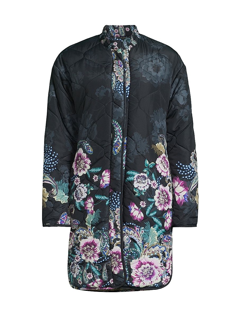 Women's Vivi Printed Reversible Quilted Jacket - Memoz - Size Medium