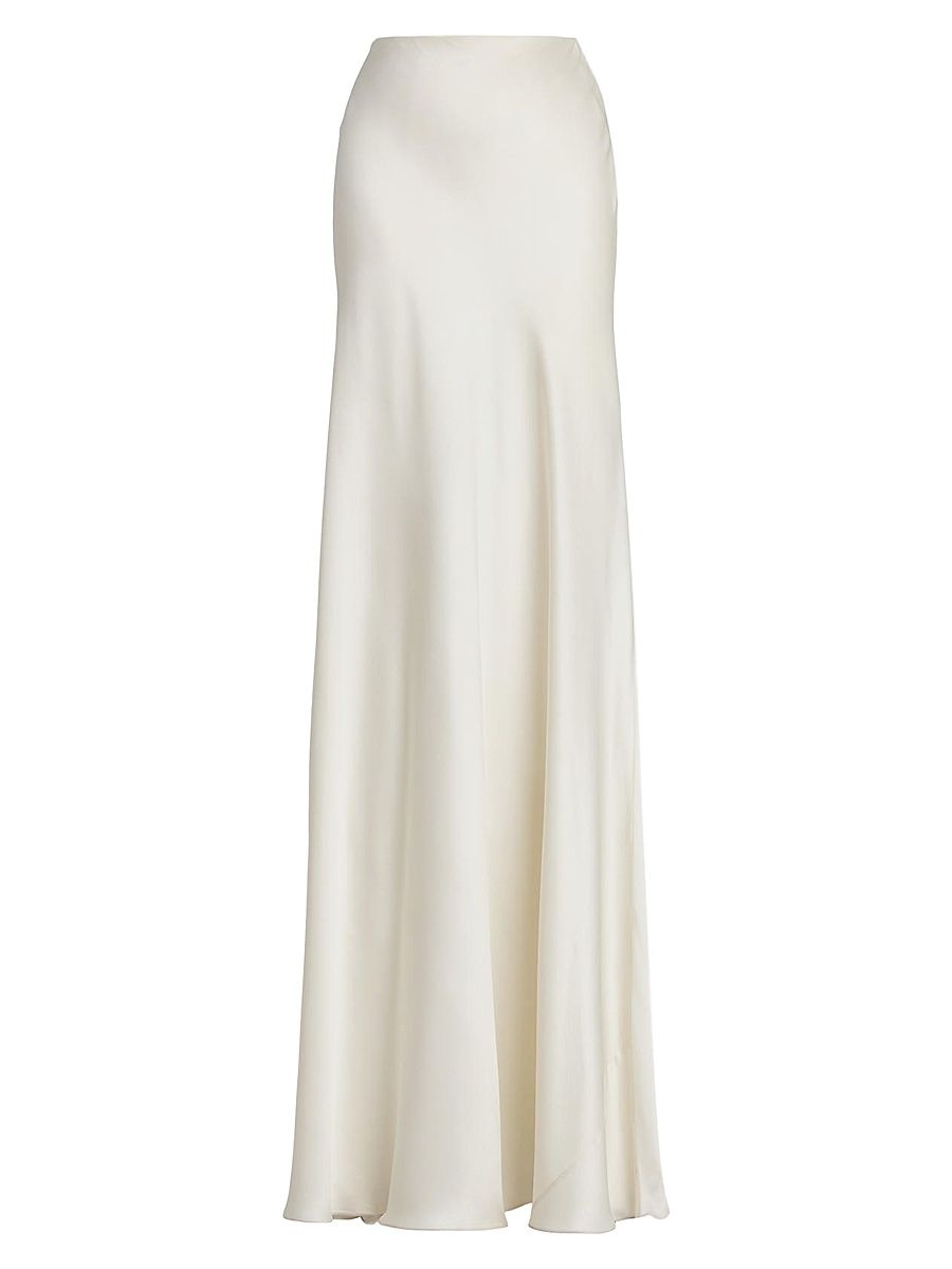 Women's Masina Satin Maxi Skirt - Lux Cream - Size 8