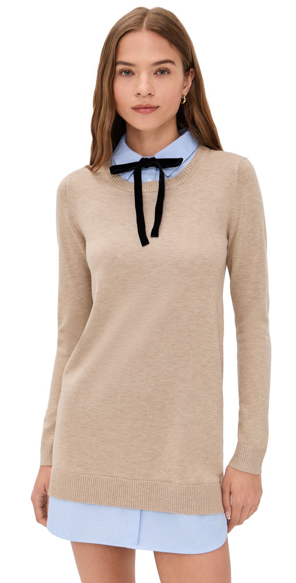 English Factory Combo Shirtdress Black and White M