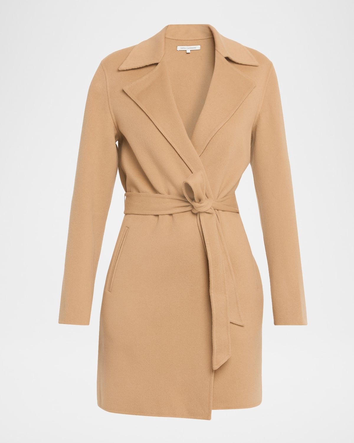 Cashmere-Blend Wrap Coat