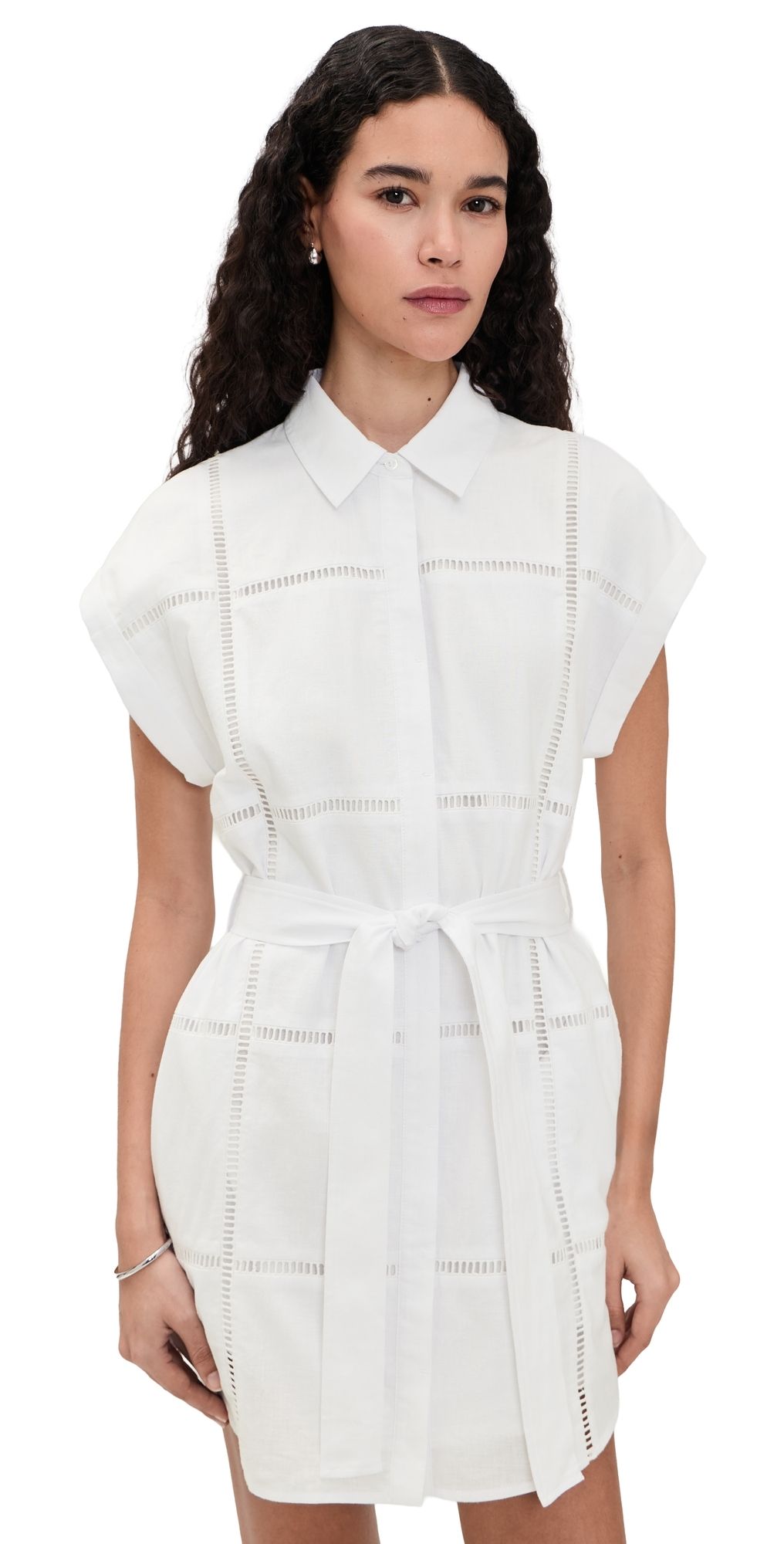 LE JEAN Eyelet Shirtdress White XL