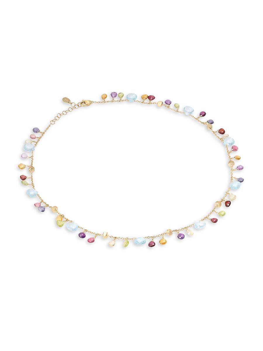 Women's Paradise 18K Yellow Gold, Blue Topaz & Mixed-Stone Collar Necklace - Yellow Gold Multi