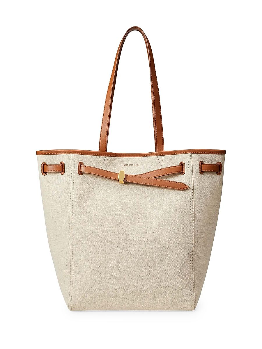 Women's Dash Canvas & Leather Tote Bag - Natural Hazel