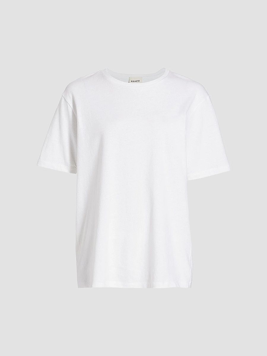 Khaite Women's Mae Short-Sleeve T-Shirt - White - Size XL