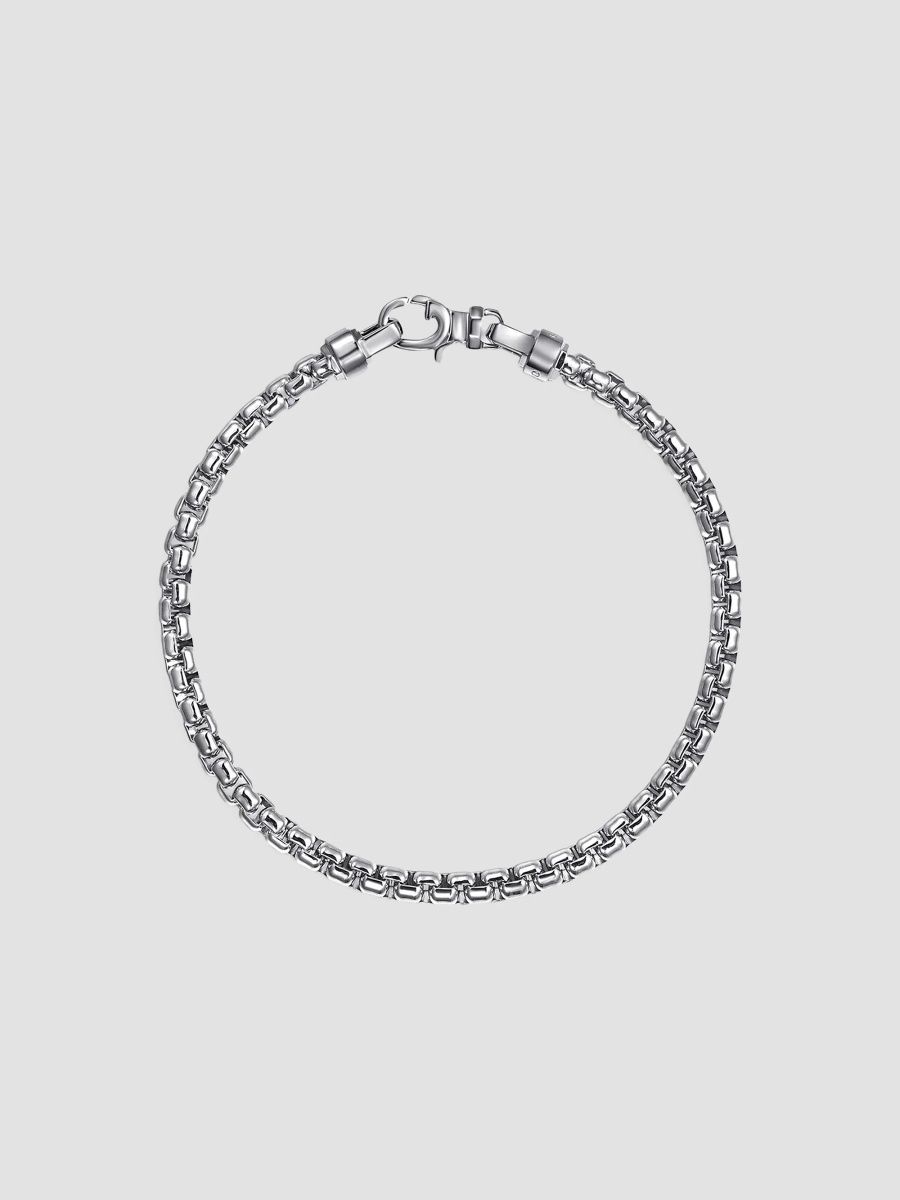 Gabriel & Co Men's Classic Sterling Silver Box Chain Bracelet - Silver - Size 7.5