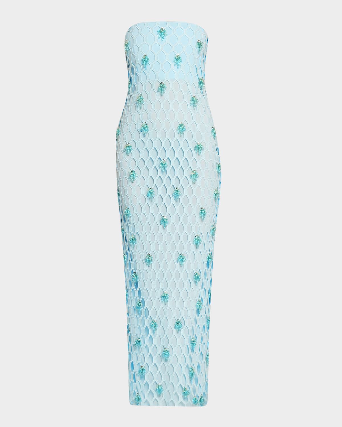 Iridessa Strapless Beaded Column Gown