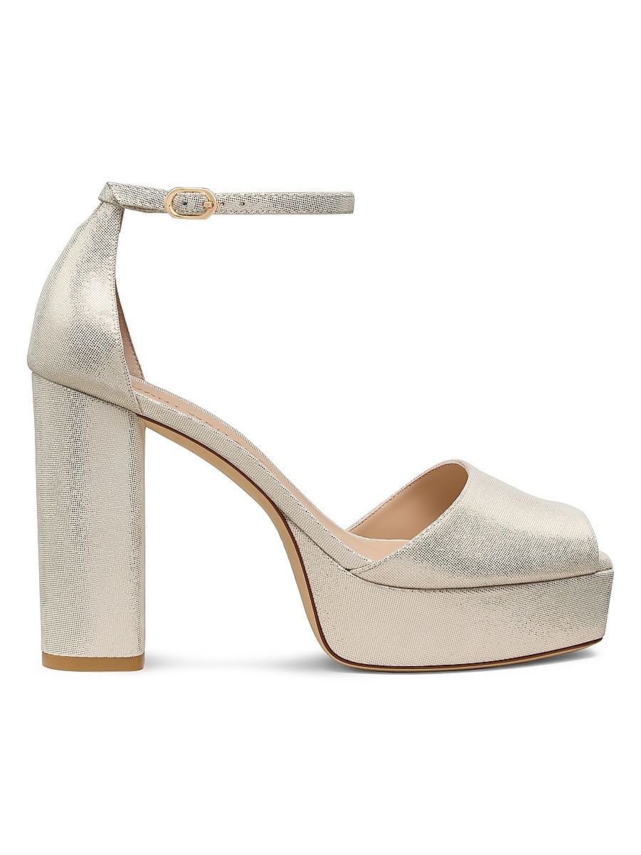 Women's Sabrina 110MM Leather Platform Sandals - Linen - Size 9.5