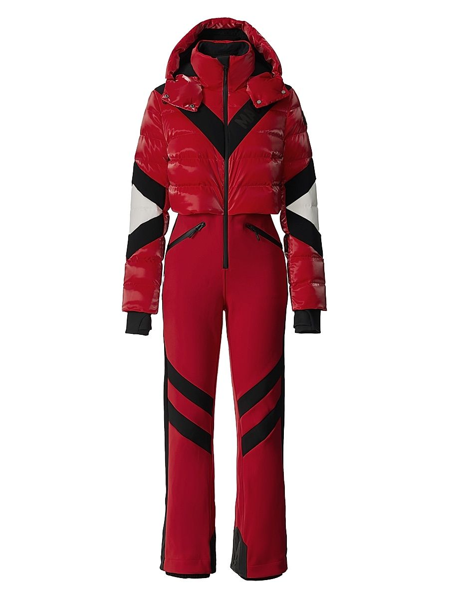 Women's Satory Glo Down One-Piece Ski Suit - Red - Size XL