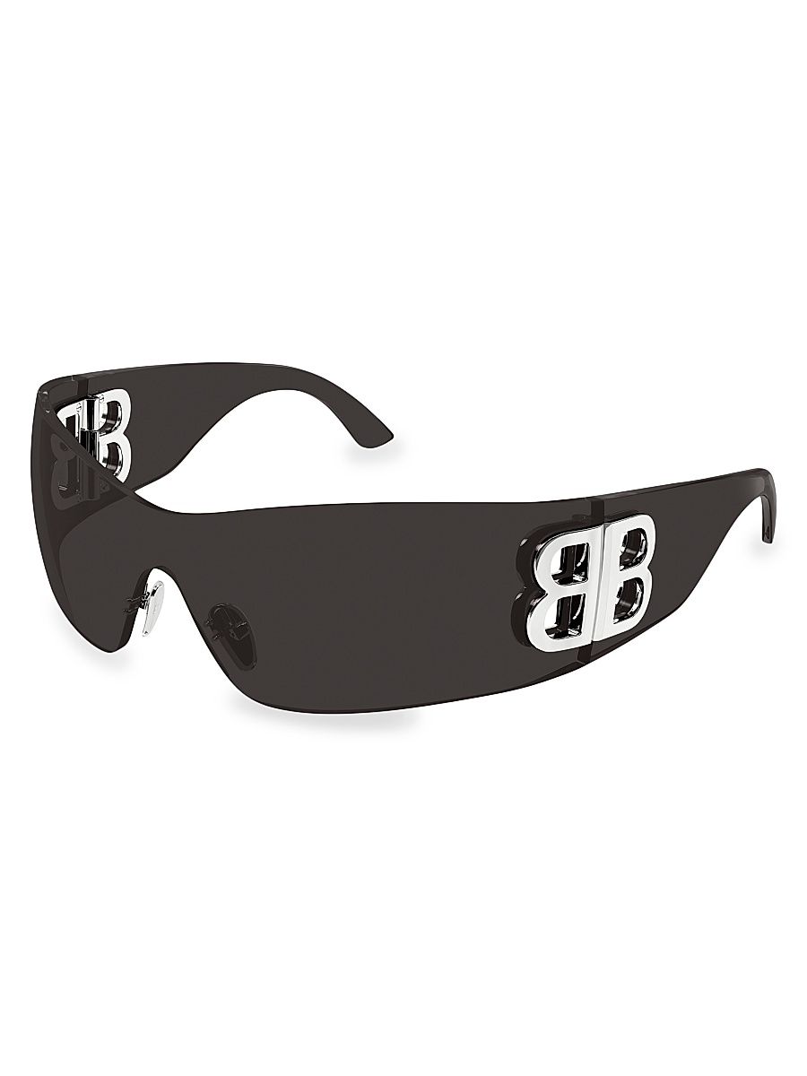 Women's Bossy 99MM Mask Sunglasses - Dark Grey Silver