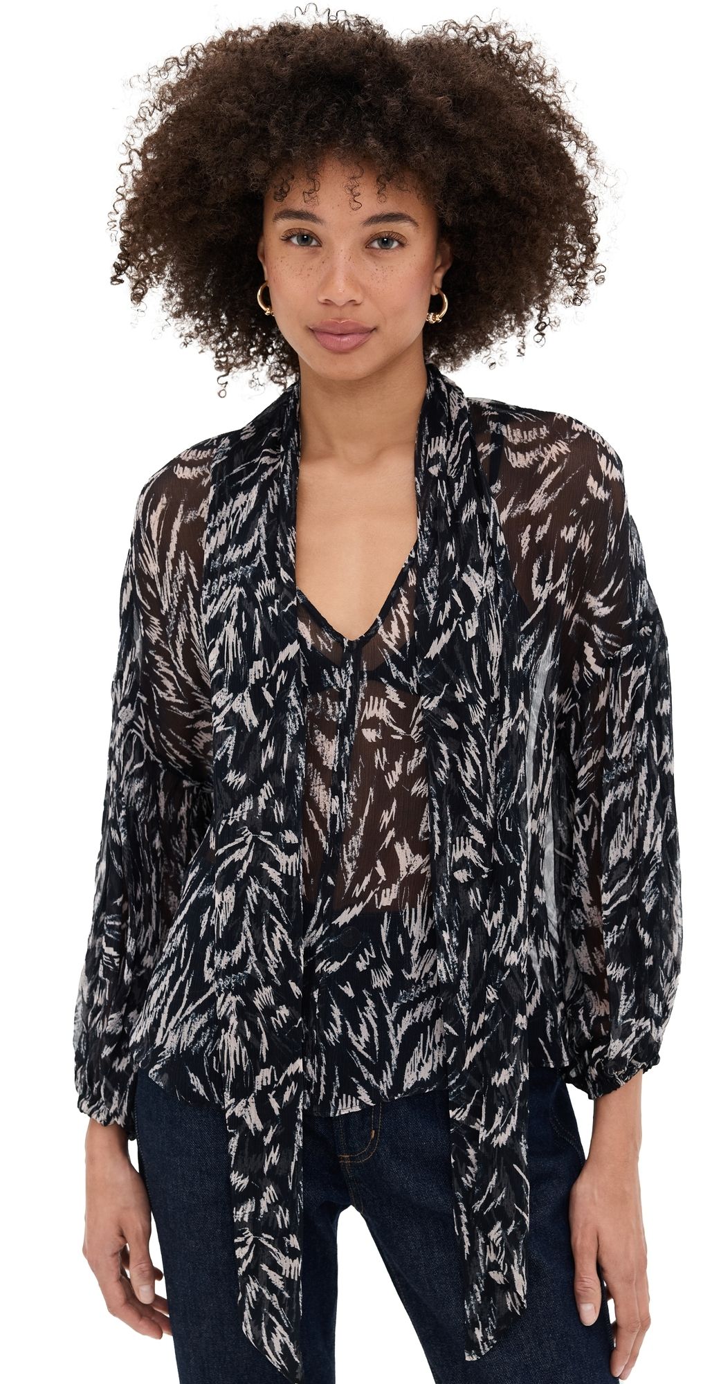 Apiece Apart Nina Top Abstract Animal Midnight M