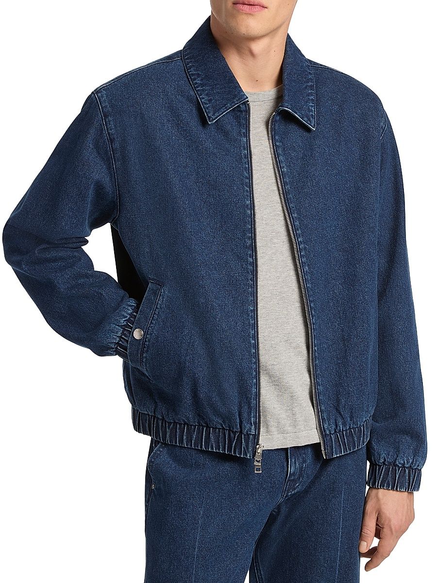 Men's Denim Zip-Up Shirt Jacket - Rinse - Size Large