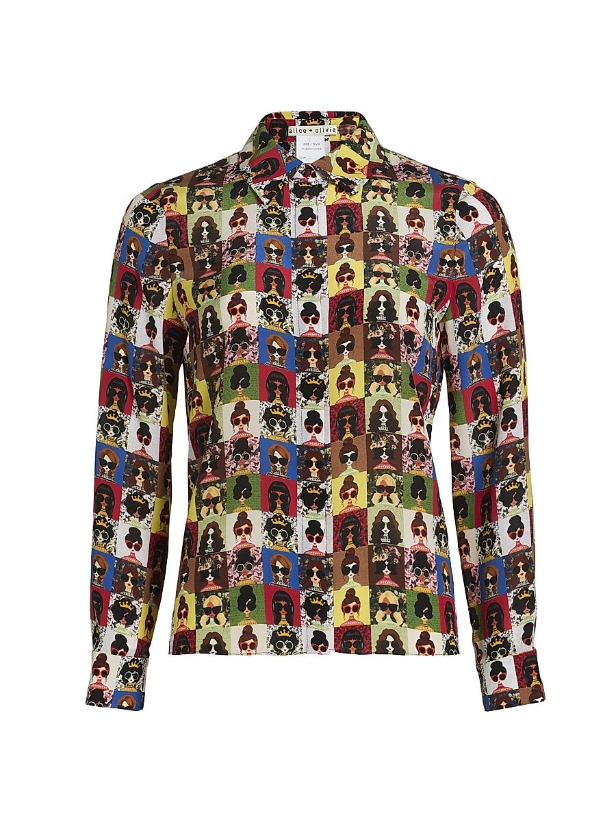 Women's Willa Staceface Silk Shirt - Staceface Photo Booth - Size XL