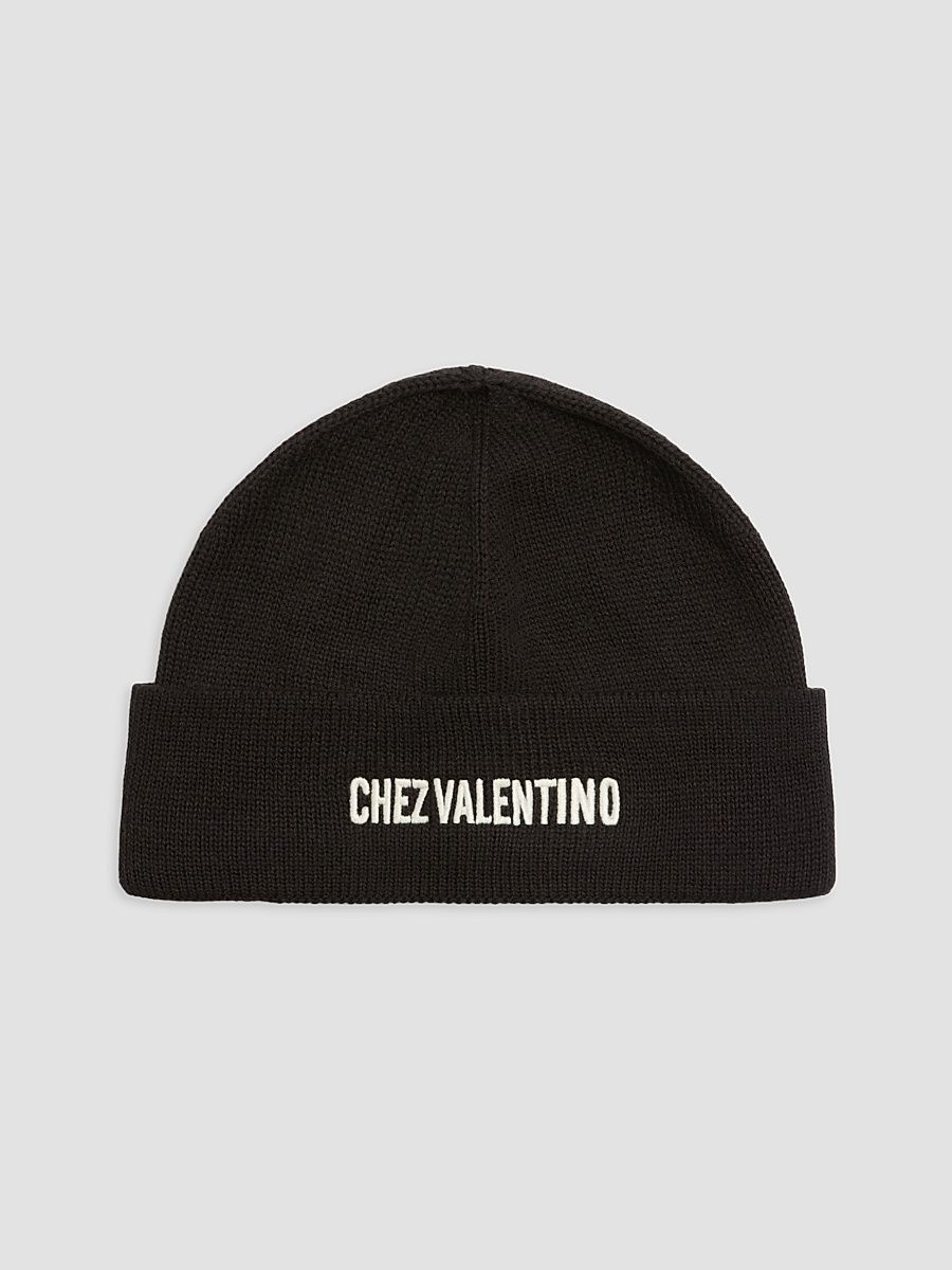 Men's Knitted Wool Beanie - Black
