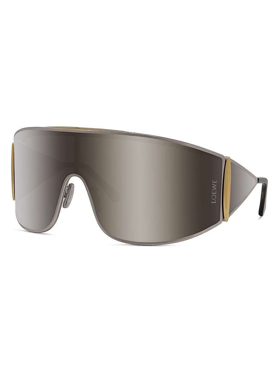 Women's Signature Mirrored Wrap Sunglasses - Shiny Palladium Smoke Mirror
