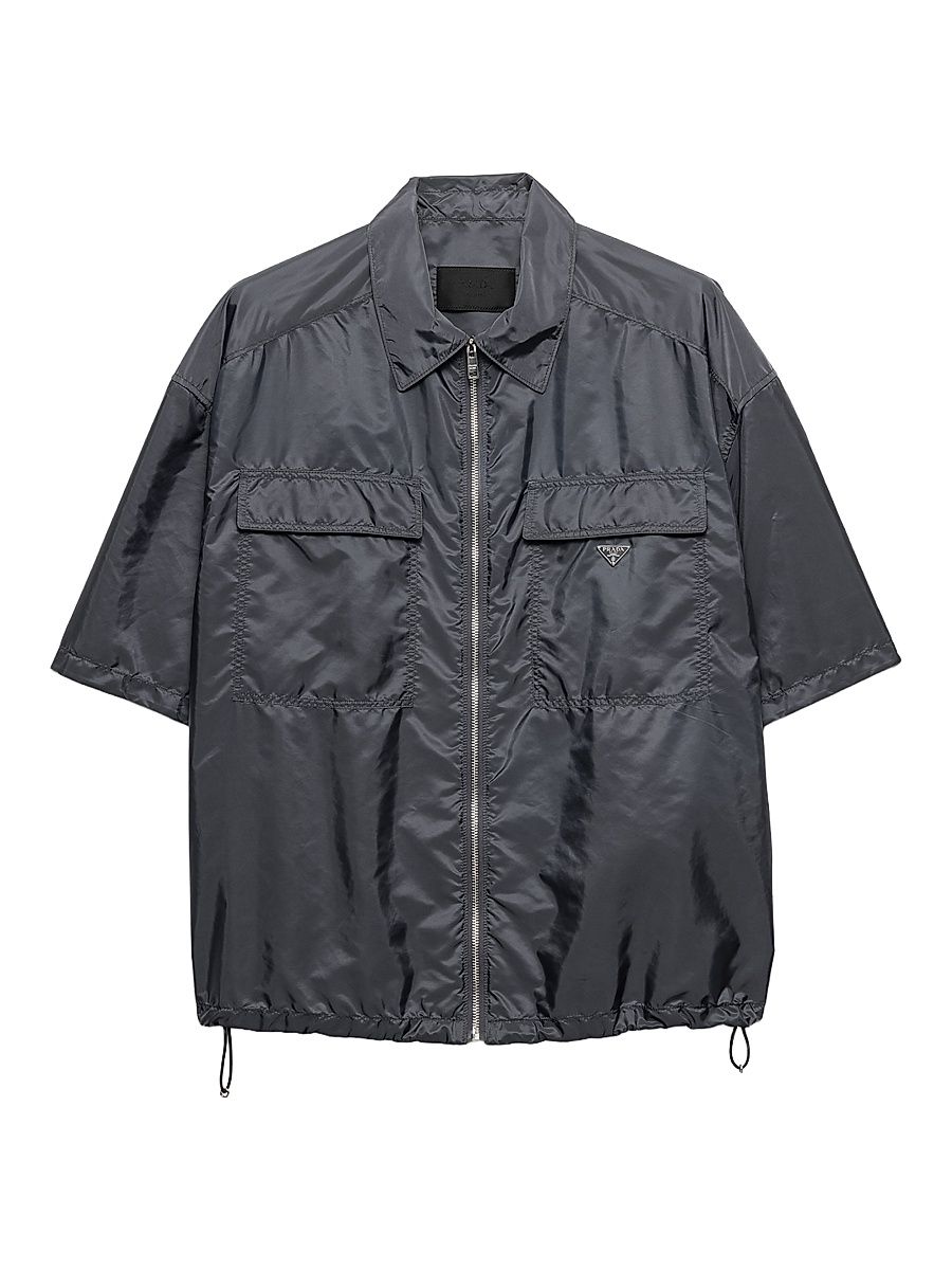 Men's Short-Sleeved Light Re-Nylon Shirt - Grey - Size Medium