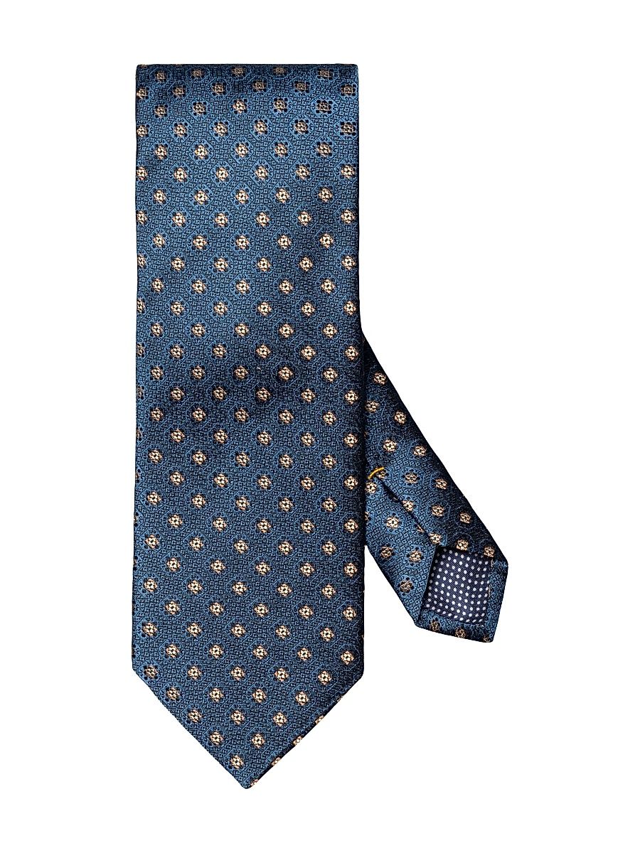 Men's Medallion Silk Tie - Navy