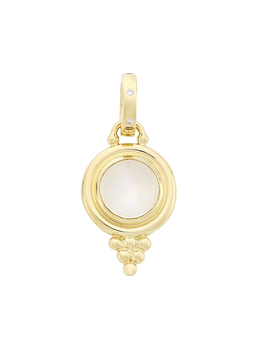 Women's Florence86 18K Yellow Gold, Diamond & Blue Moonstone Temple Pendant - Yellow Gold