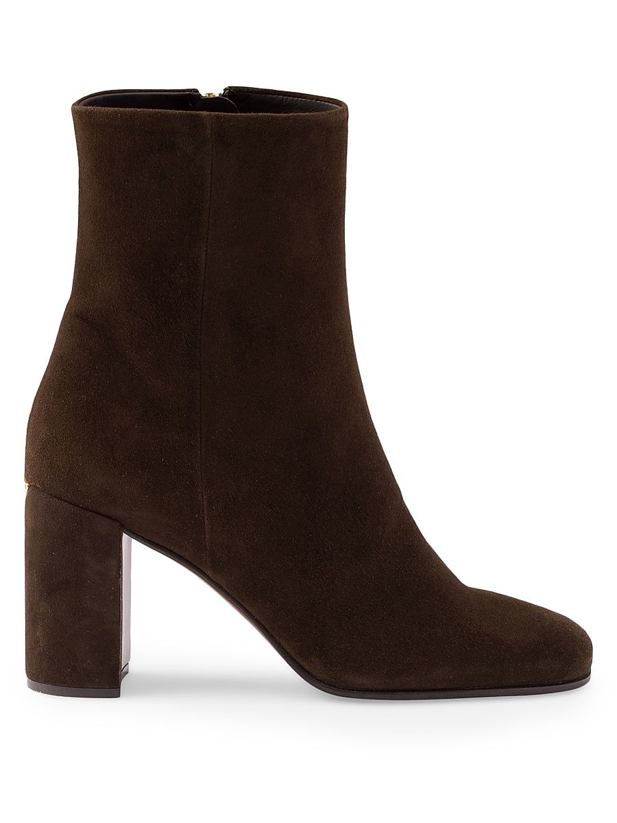 Women's Suede Booties - Dark Brown - Size 7