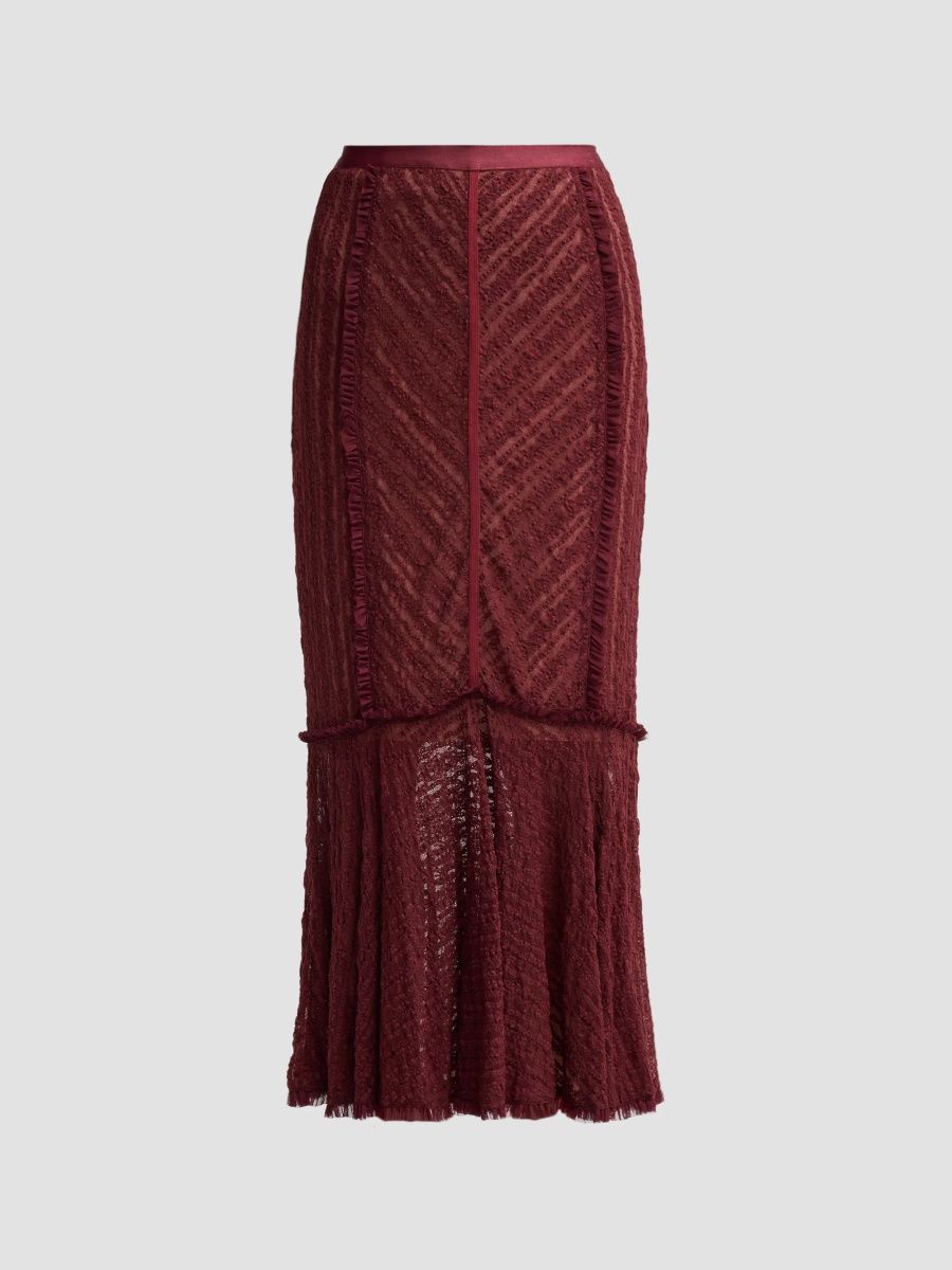 Women's Sabrina Lace Maceio Maxi Skirt - Black Cherry - Size 12