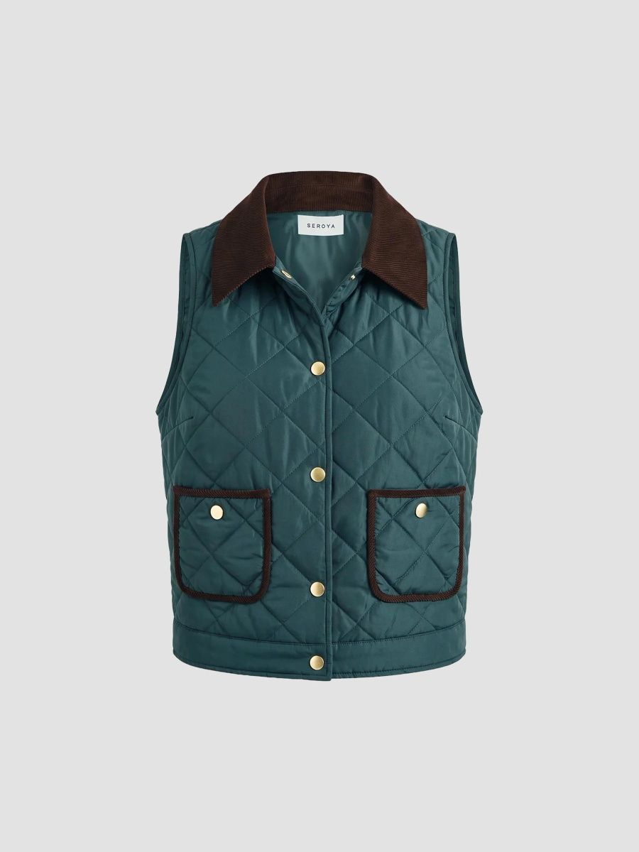 SEROYA Women's Aida Quilted Vest - Evergreen - Size XS
