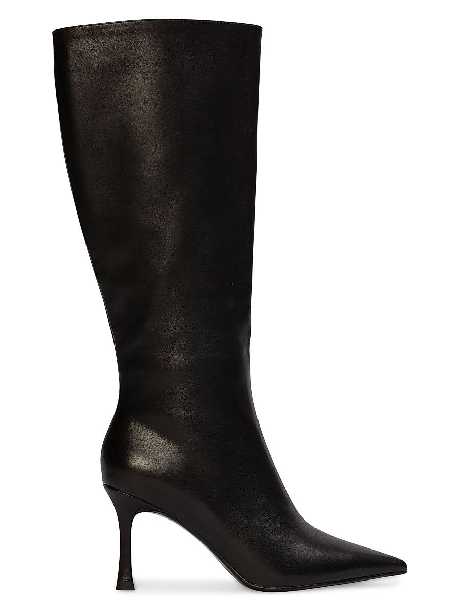 Women's Draya 80MM Knee-High Boots - Black Leather - Size 12