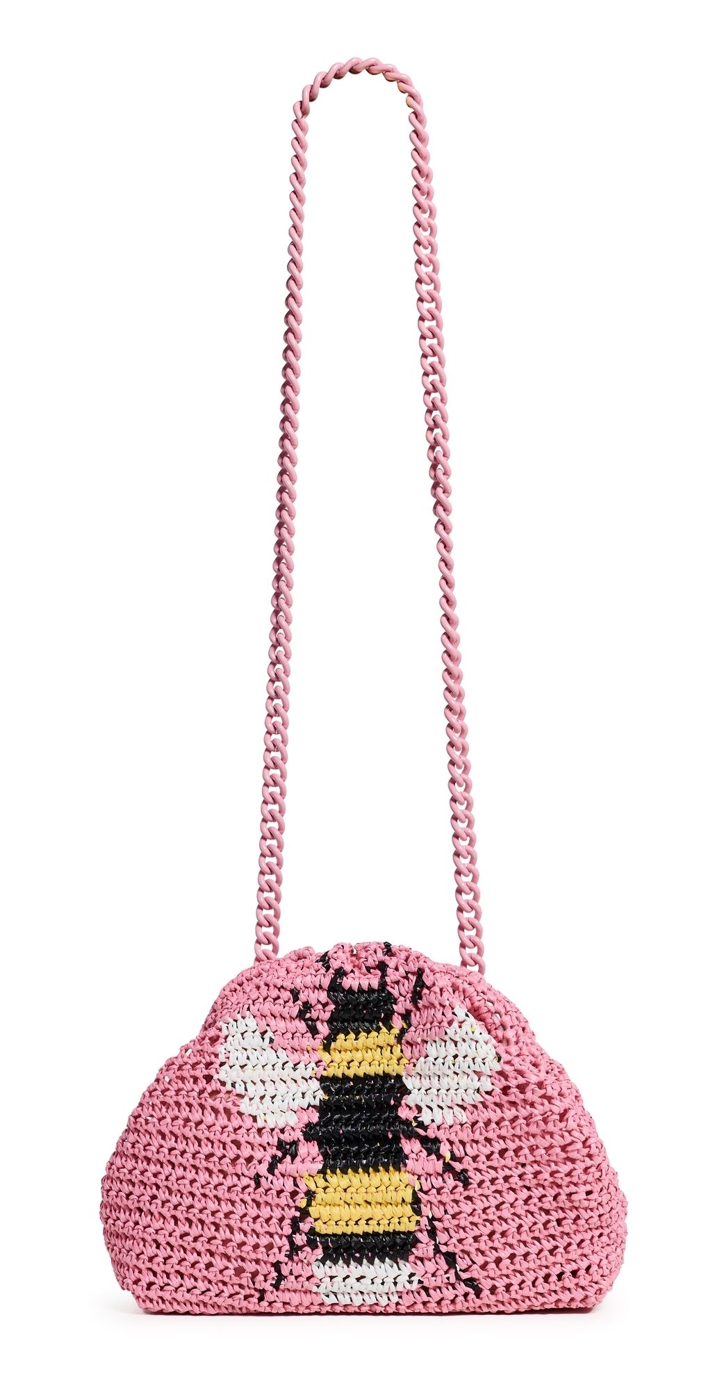 Maria La Rosa Bee Mini Game Crochet Bag Pink One Size