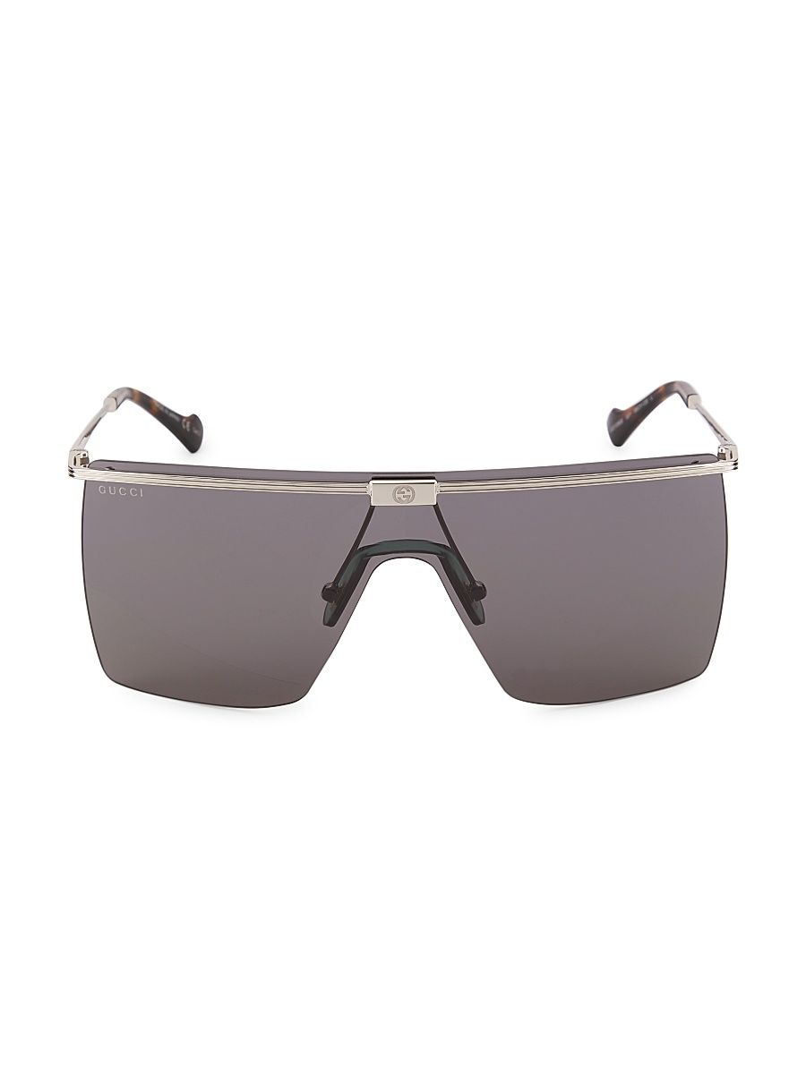 Men's Web 99MM Shield Sunglasses - Silver