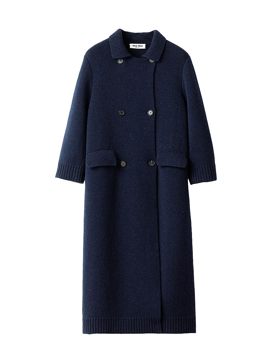Women's Shetland Wool Cardigan Coat - Navy - Size 6